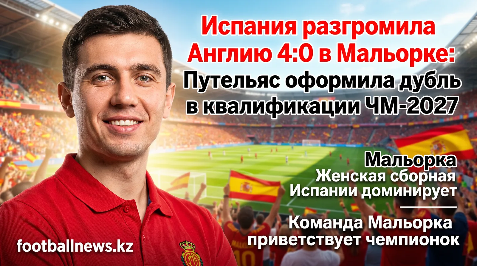 Испания разгромила Англию 4:0 в Мальорке: Путельяс оформила дубль в квалификации ЧМ-2027