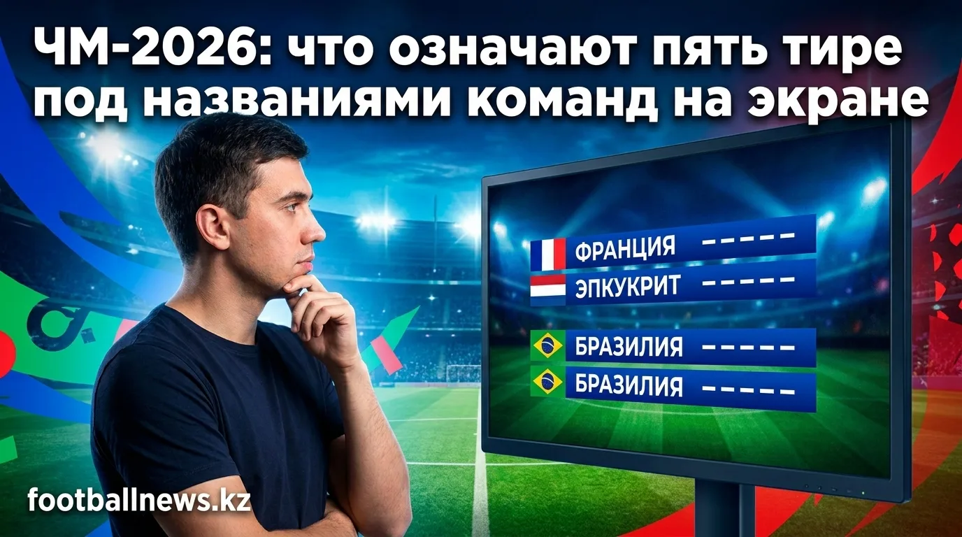 ЧМ-2026: что означают пять тире под названиями команд на экране