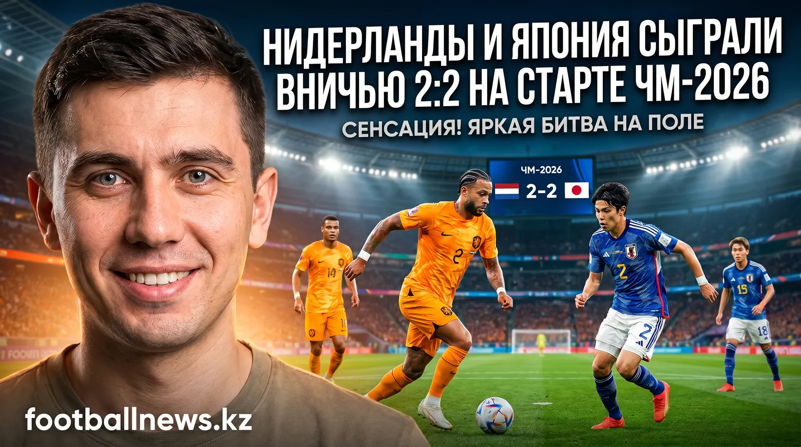 Нидерланды и Япония сыграли вничью 2:2 на старте ЧМ-2026